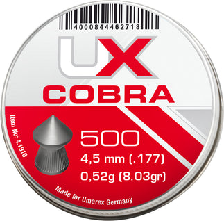 UX Cobra Spitzkopf Diabolo Kaliber 4,5 mm (.177) Dose mit 500 Stück