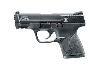 Smith&Wesson M&P9c Schreckschusspistole schwarz seitliche Ansicht Mündung zeigt nach links